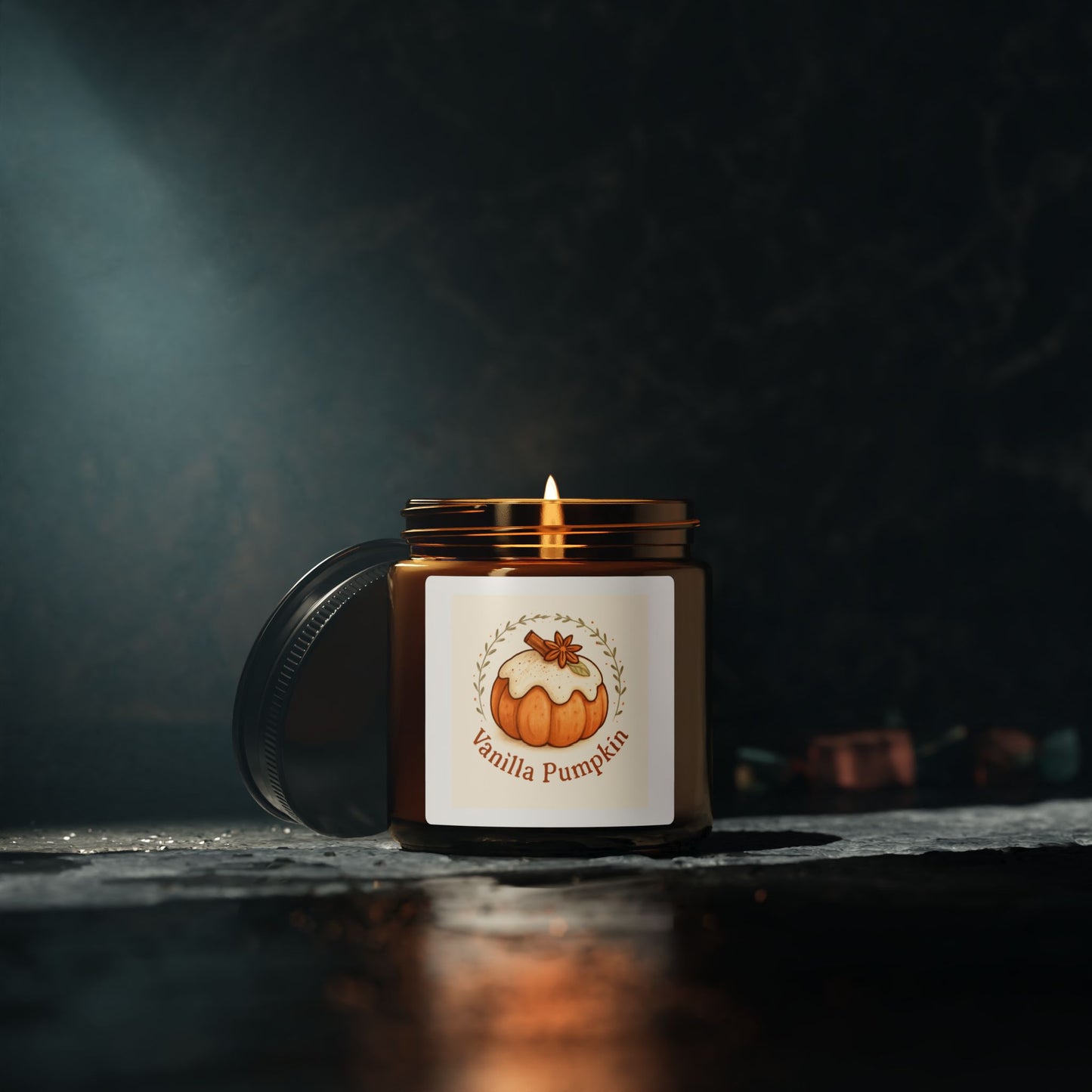 Vanilla Pumpkin Soy Candle (Multi-Size, Amber Jar)