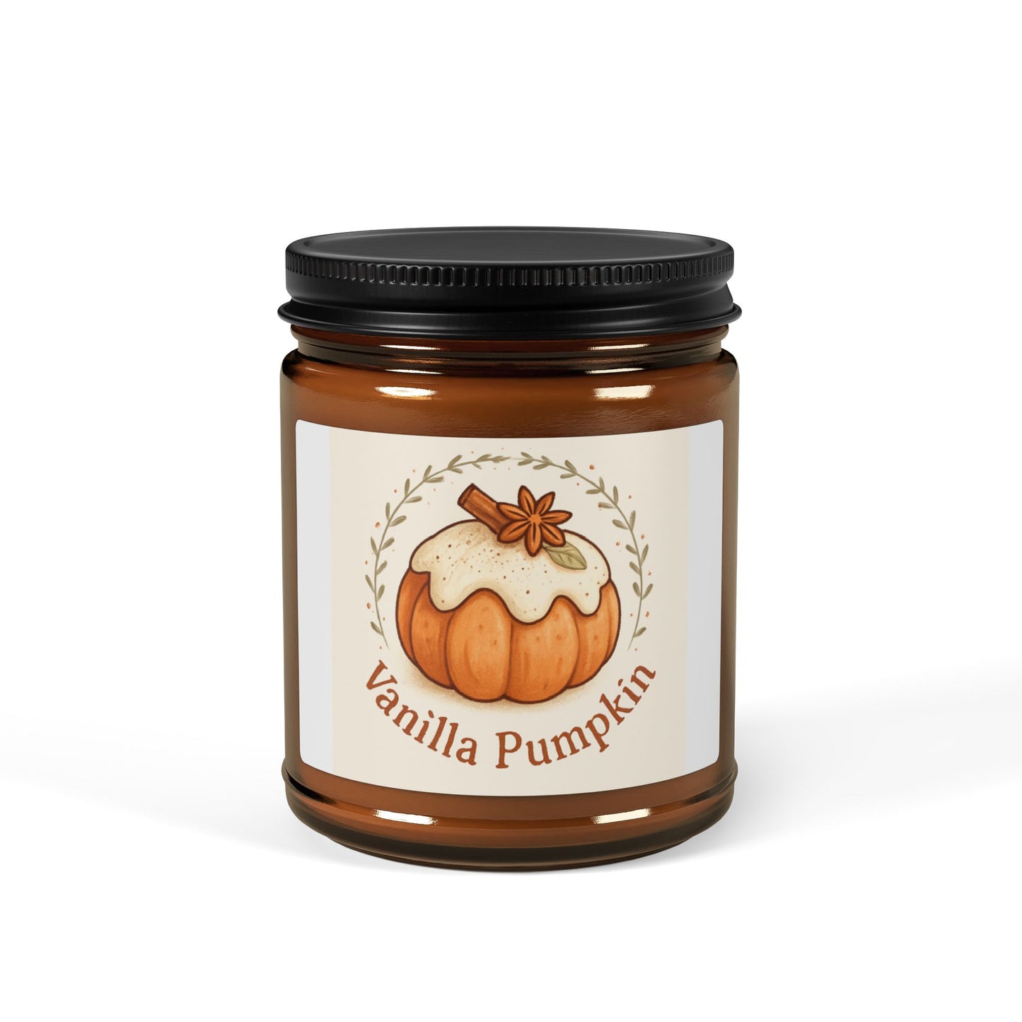 Vanilla Pumpkin Soy Candle (Multi-Size, Amber Jar)