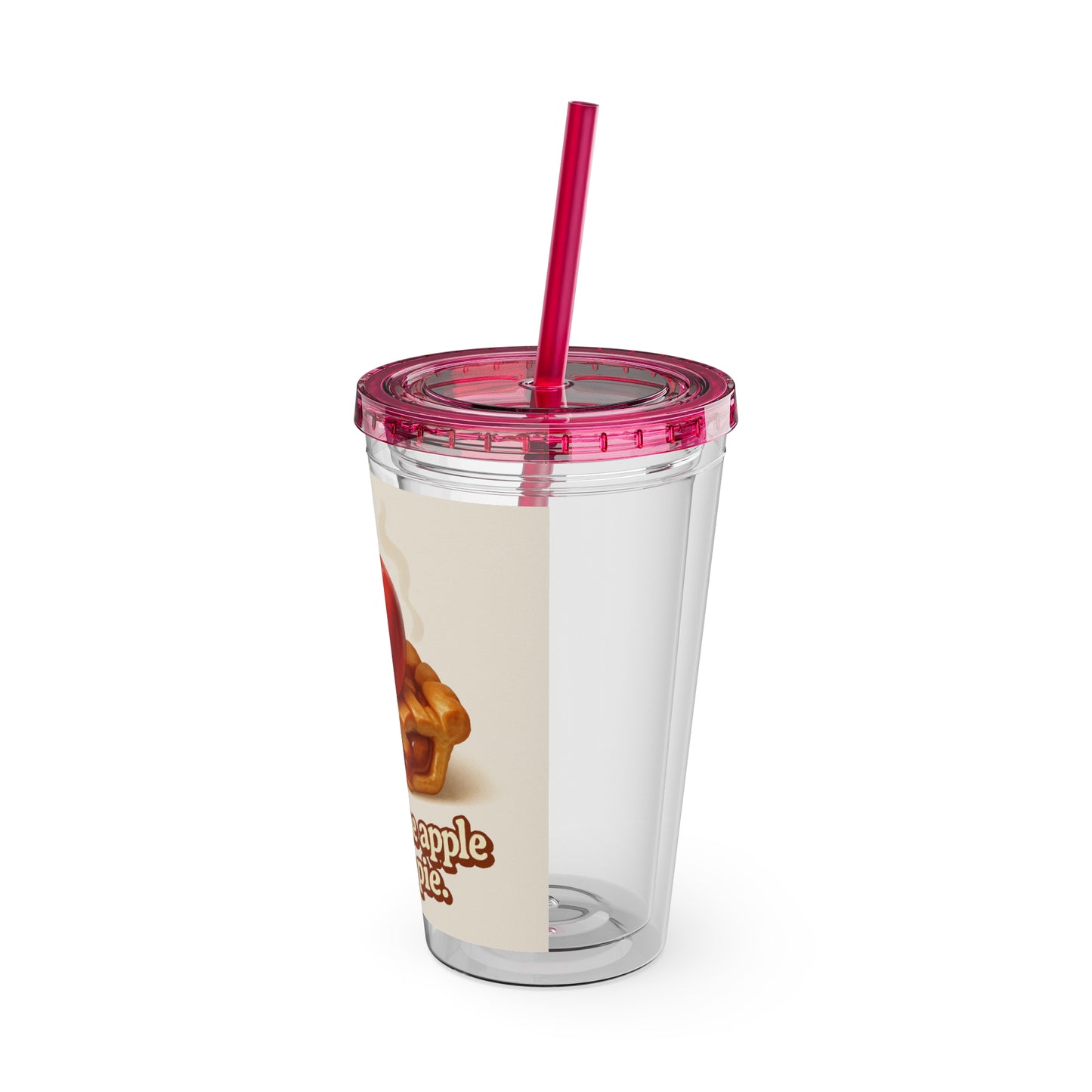 “You’re the apple of my pie.” Tumbler with Straw, 16oz
