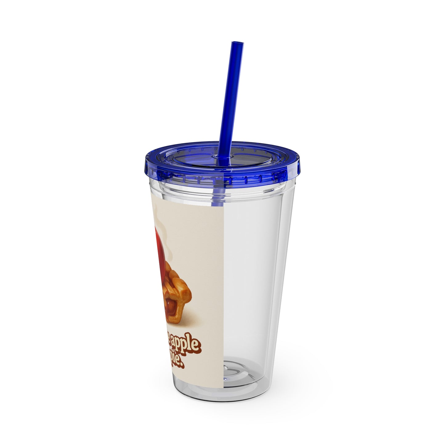 “You’re the apple of my pie.” Tumbler with Straw, 16oz
