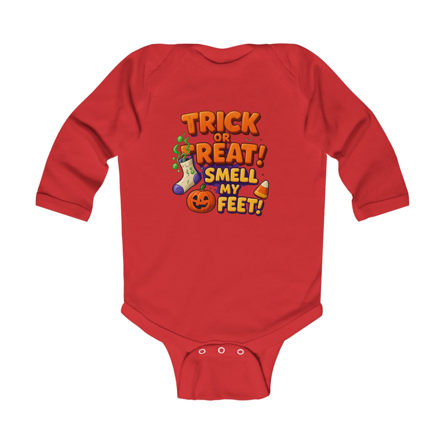 Baby Trick or Treat Smell My Feet Long Sleeve Bodysuit
