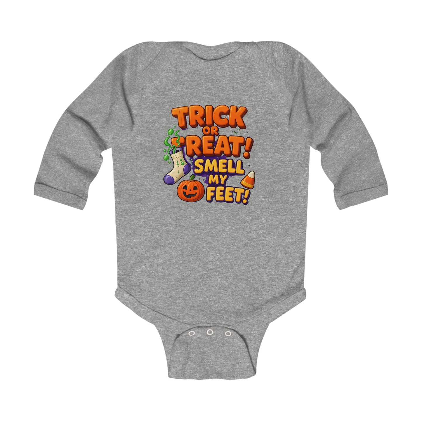 Baby Trick or Treat Smell My Feet Long Sleeve Bodysuit