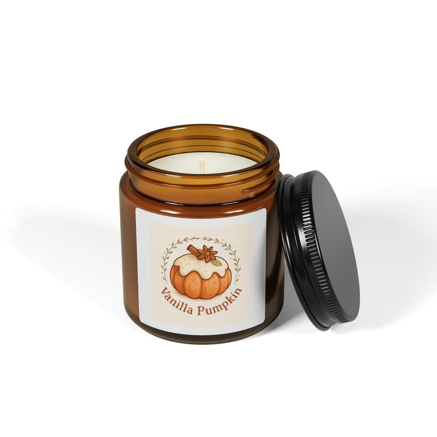 Vanilla Pumpkin Soy Candle (Multi-Size, Amber Jar)