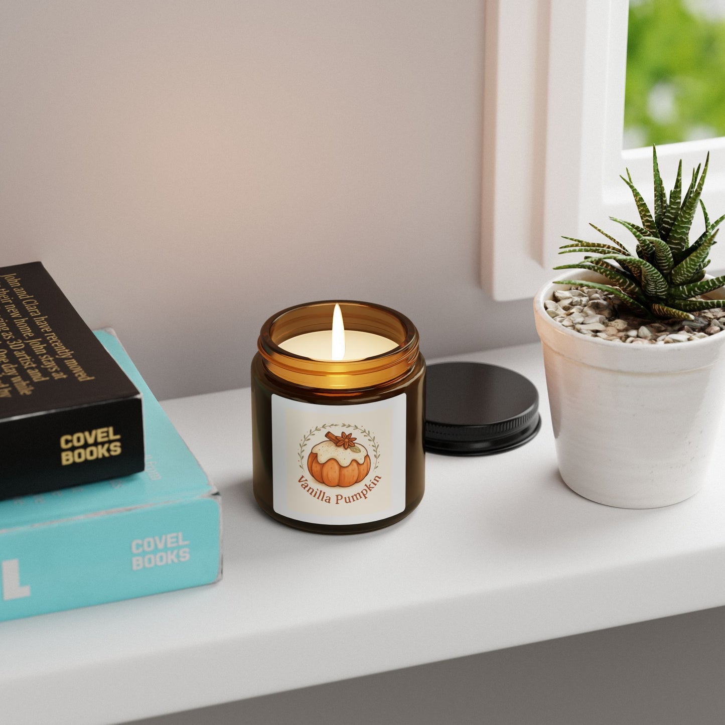 Vanilla Pumpkin Soy Candle (Multi-Size, Amber Jar)