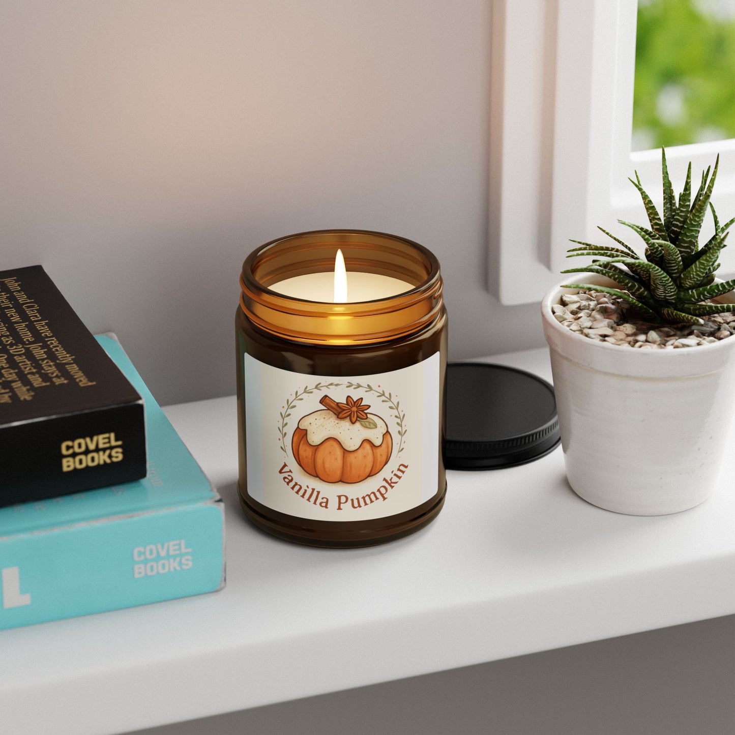 Vanilla Pumpkin Soy Candle (Multi-Size, Amber Jar)