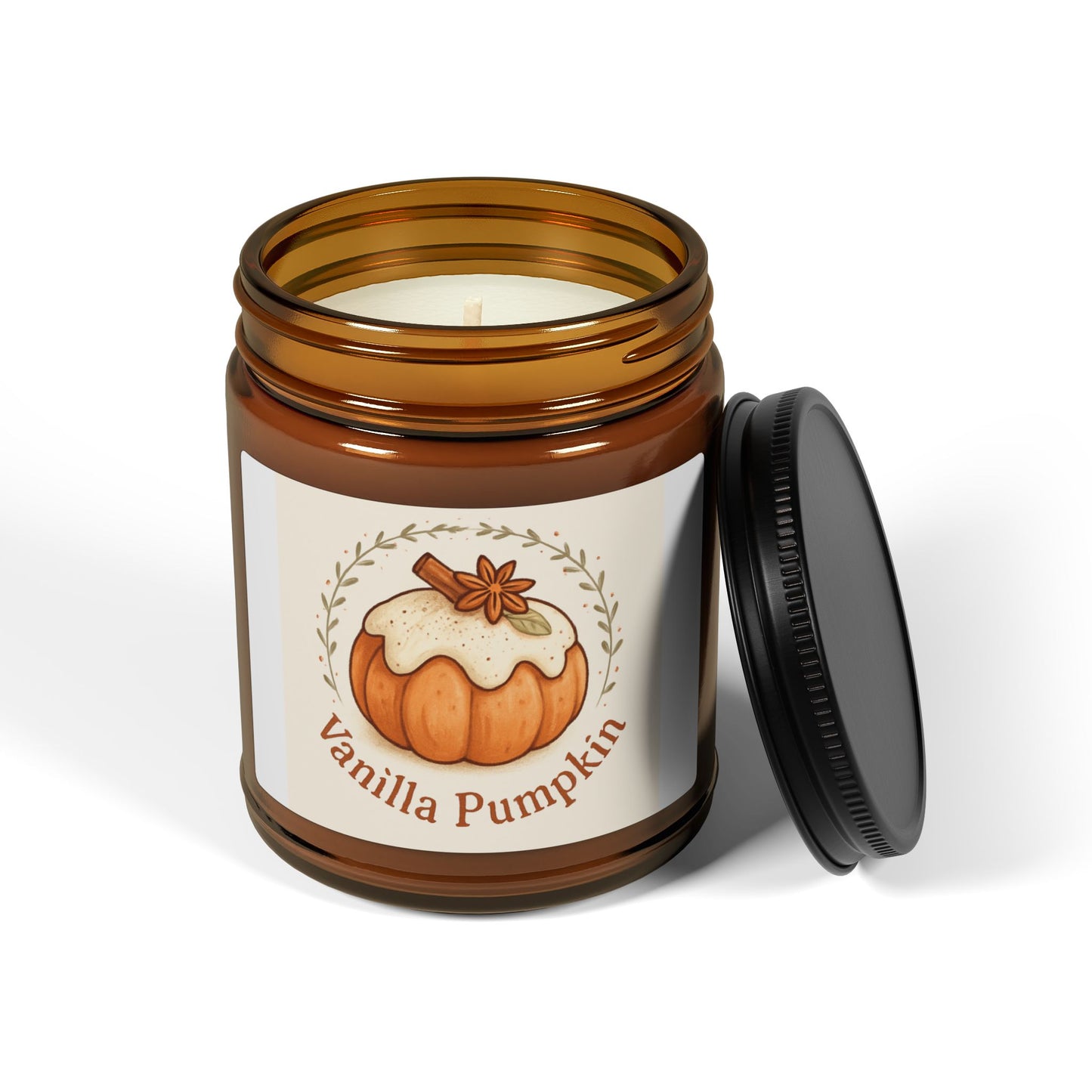 Vanilla Pumpkin Soy Candle (Multi-Size, Amber Jar)