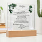 To My Daughter | I Will Love You Forever - Square Acrylic Plaque!