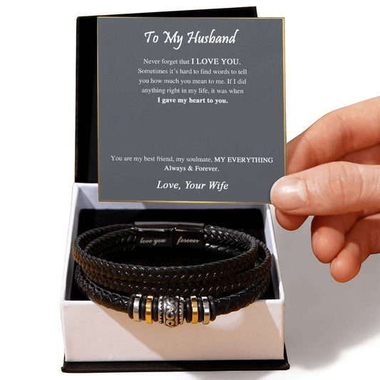 To My Husband | You Are My Everything - Men's "Love You Forever" Bracelet