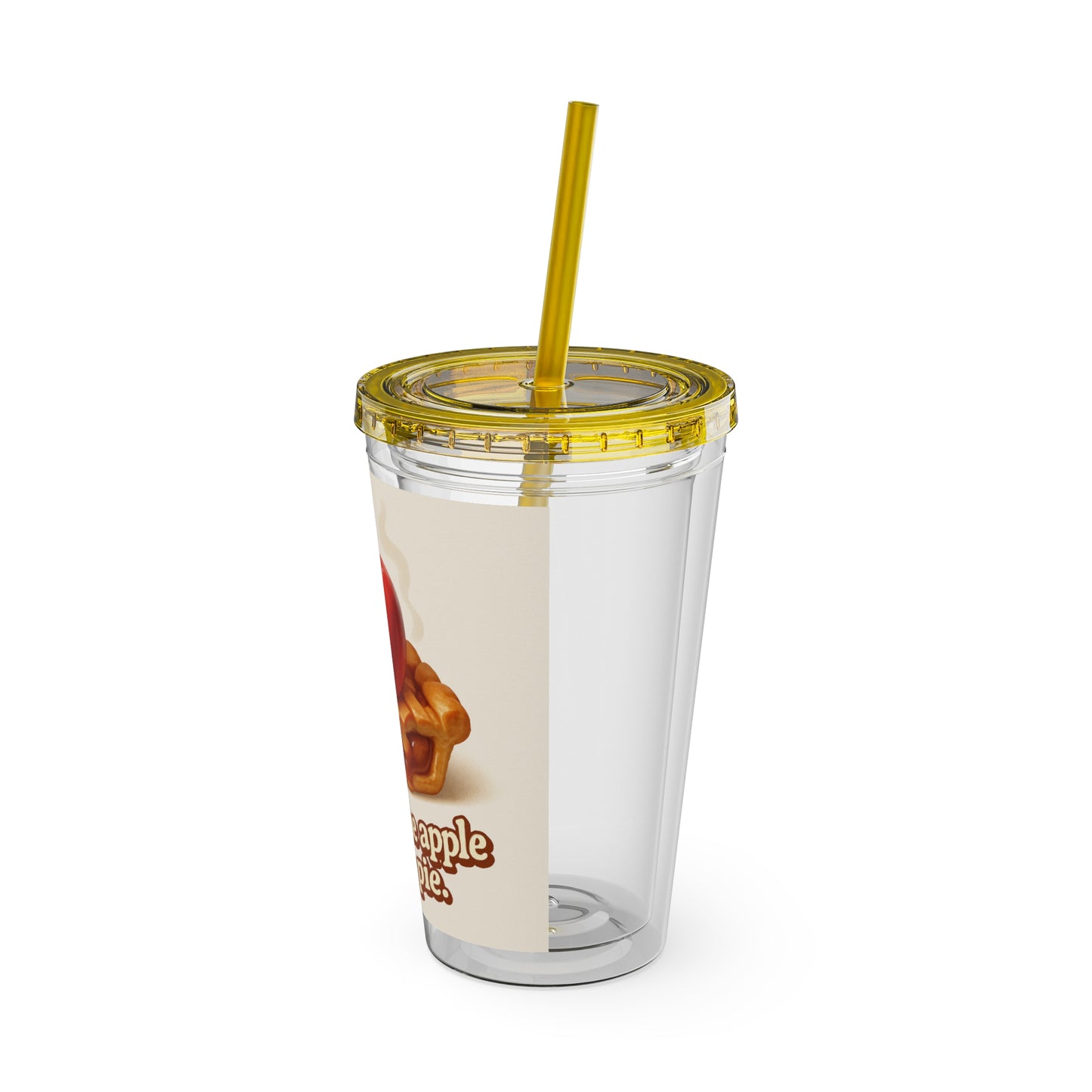 “You’re the apple of my pie.” Tumbler with Straw, 16oz
