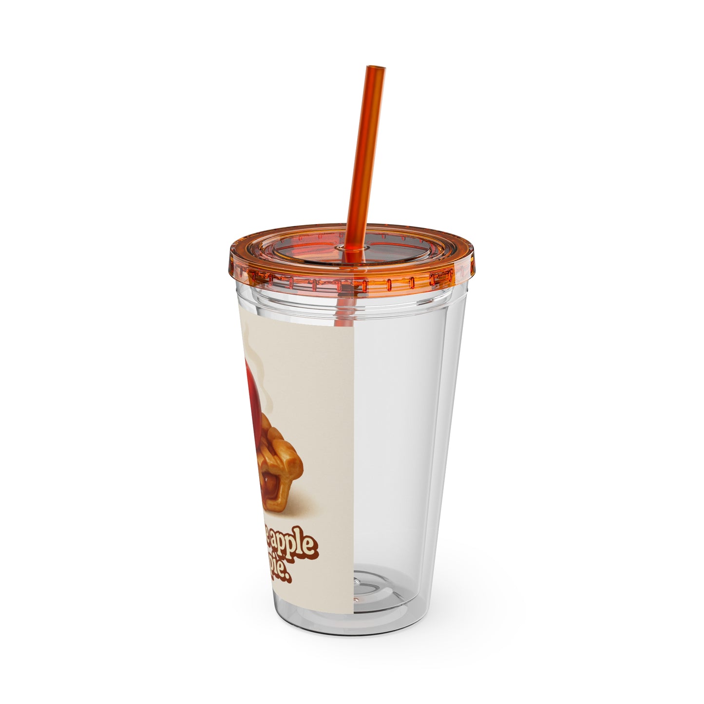 “You’re the apple of my pie.” Tumbler with Straw, 16oz