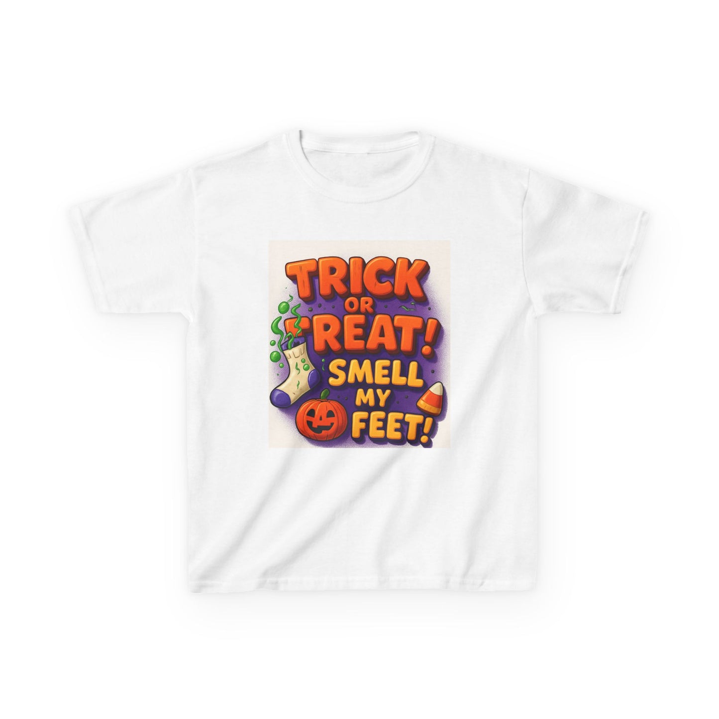 "Trick or Treat! Smell My Feet." Kids Heavy Cotton™ Tee