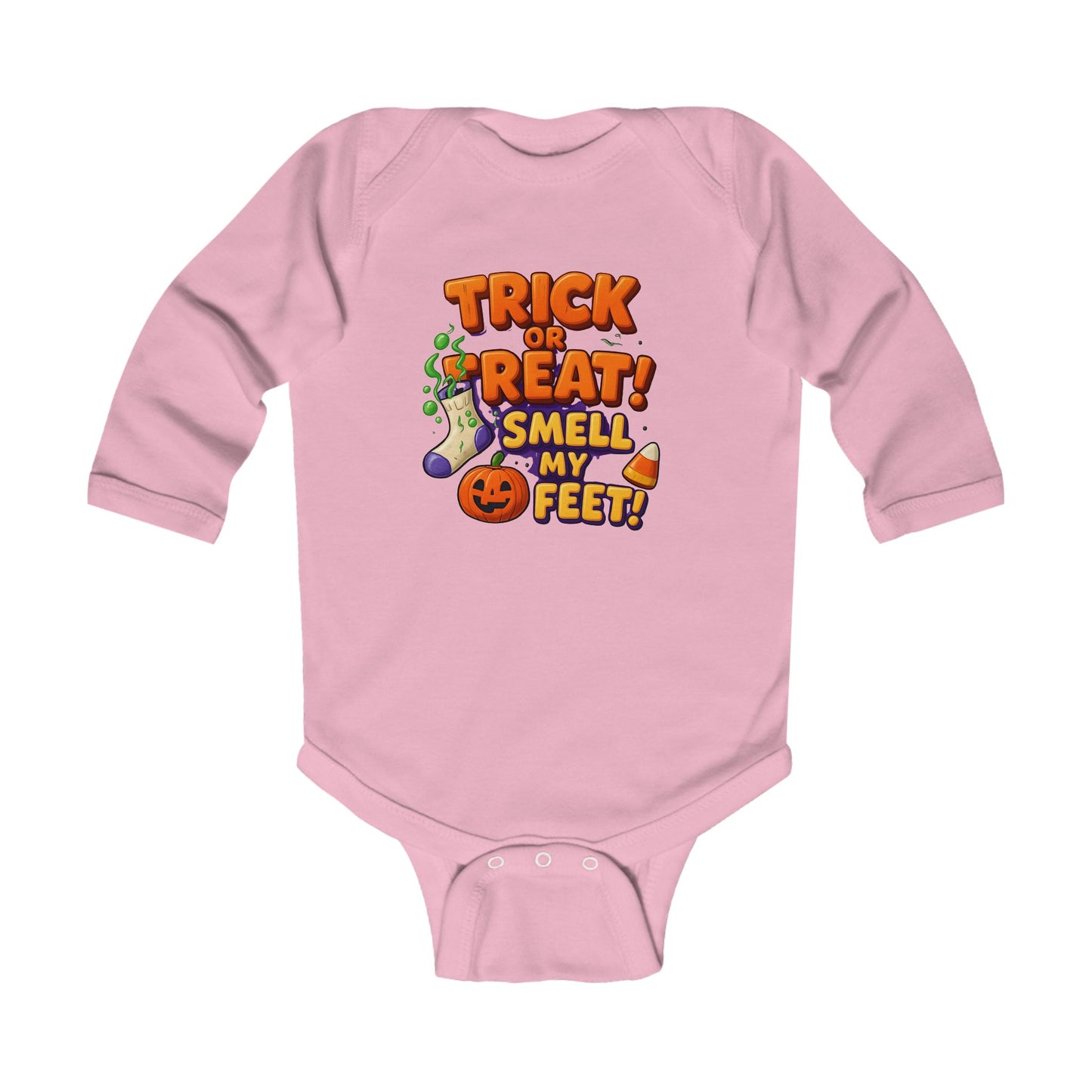 Baby Trick or Treat Smell My Feet Long Sleeve Bodysuit