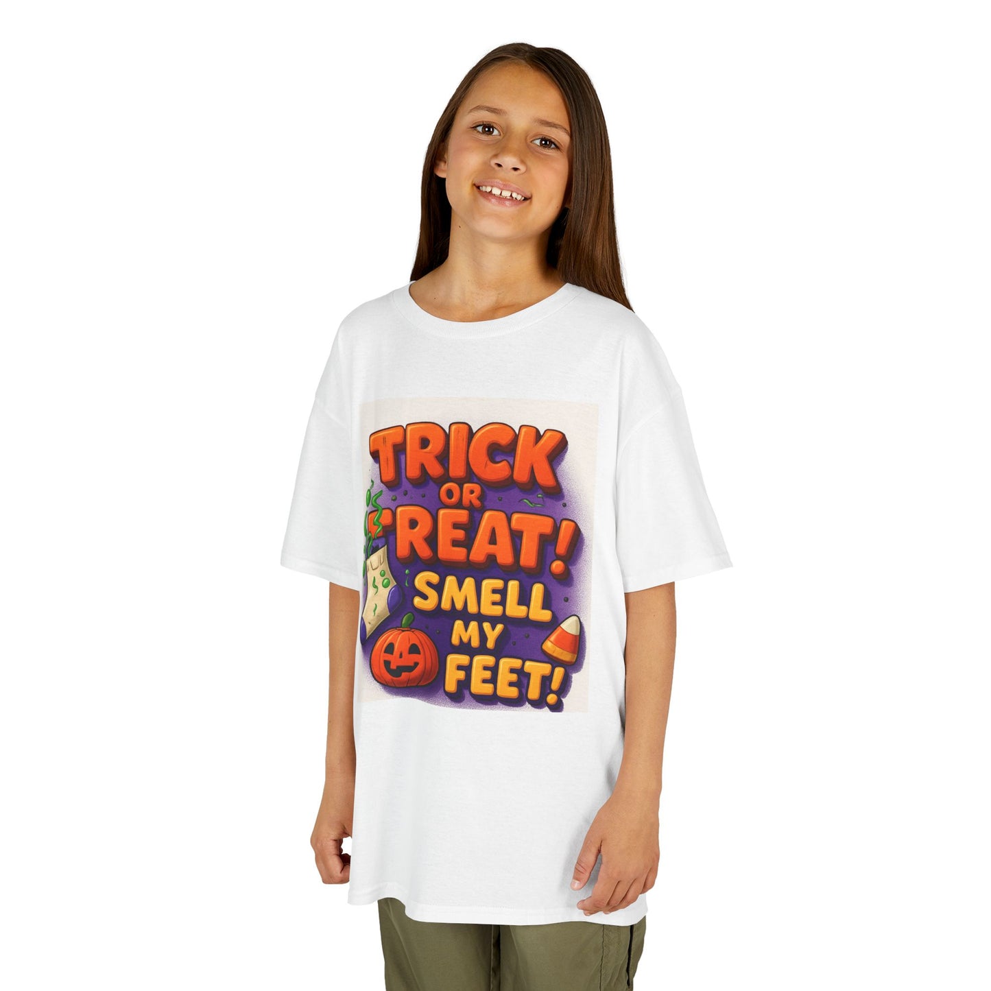 "Trick or Treat! Smell My Feet." Kids Heavy Cotton™ Tee
