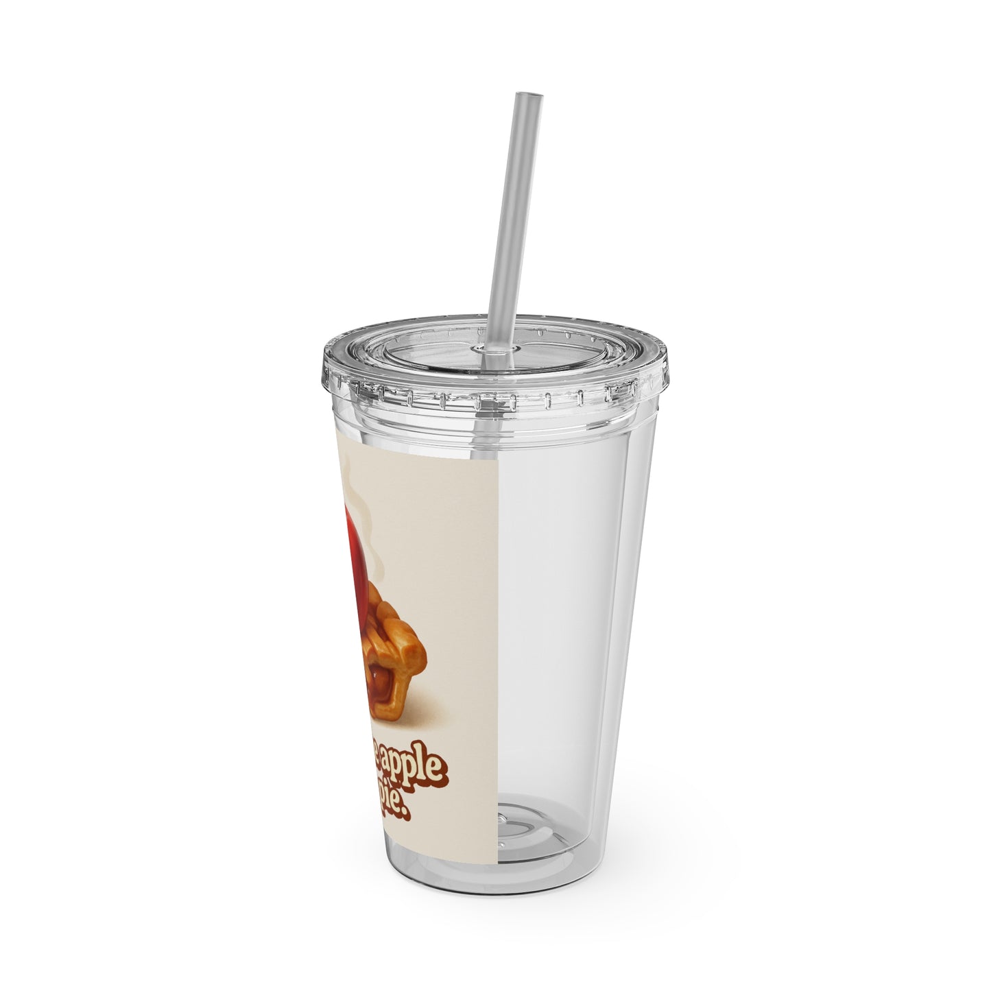 “You’re the apple of my pie.” Tumbler with Straw, 16oz