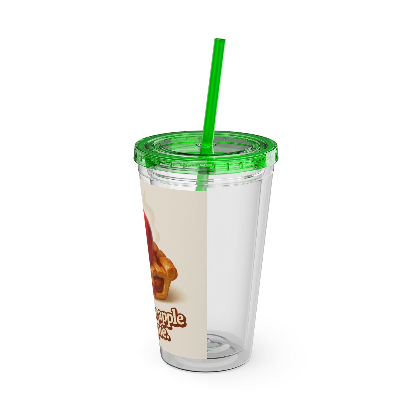 “You’re the apple of my pie.” Tumbler with Straw, 16oz