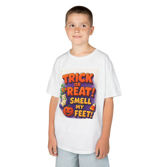 "Trick or Treat! Smell My Feet." Kids Heavy Cotton™ Tee