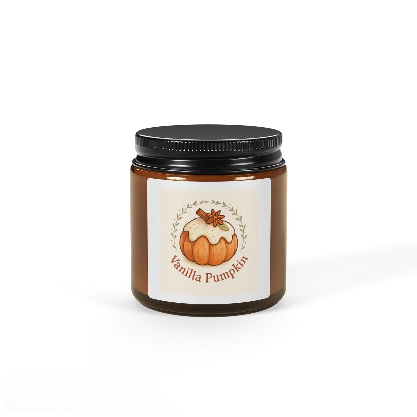 Vanilla Pumpkin Soy Candle (Multi-Size, Amber Jar)