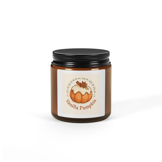 Vanilla Pumpkin Soy Candle (Multi-Size, Amber Jar)
